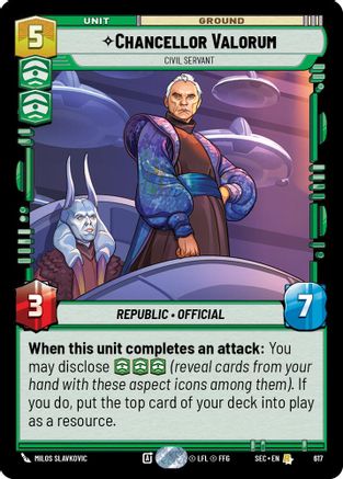 Chancellor Valorum - Civil Servant (Foil) (617) [Secrets of Power] Foil