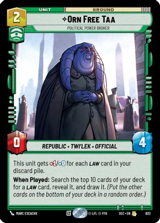 Orn Free Taa - Political Power Broker (Foil) (622) [Secrets of Power] Foil
