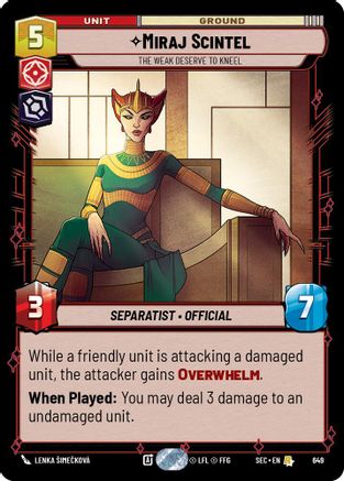Miraj Scintel - The Weak Deserve to Kneel (Foil) (649) [Secrets of Power] Foil