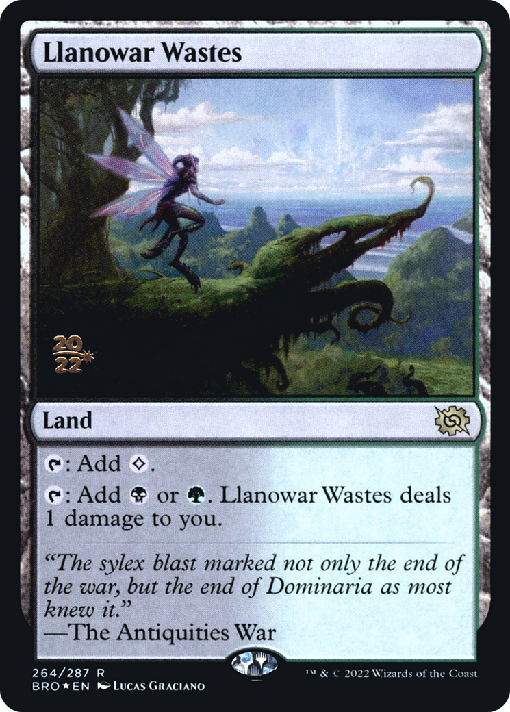 Llanowar Wastes (PRE-264) [The Brothers' War Promos] Foil