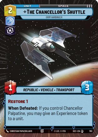 The Chancellor's Shuttle - Grim Harbinger (Hyperspace Foil) (783) [Secrets of Power] Foil