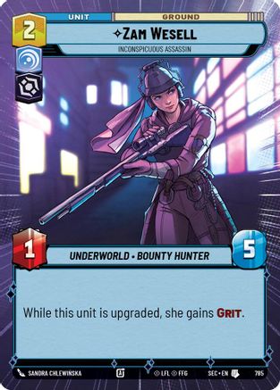 Zam Wesell - Inconspicuous Assassin (Hyperspace Foil) (785) [Secrets of Power] Foil