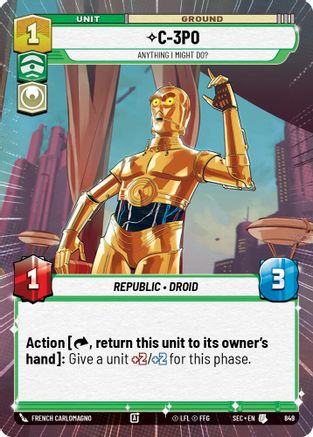 C-3PO - Anything I Might Do? (Hyperspace Foil) (849) [Secrets of Power] Foil