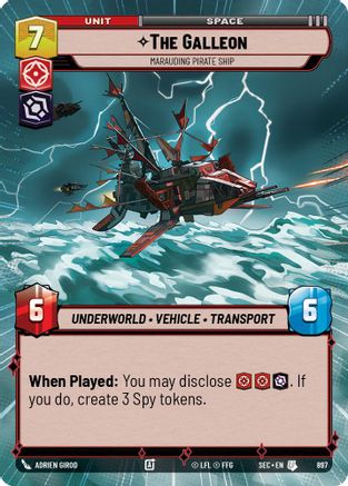 The Galleon - Marauding Pirate Ship (Hyperspace Foil) (897) [Secrets of Power] Foil