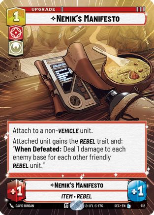 Nemik's Manifesto (Hyperspace Foil) (912) [Secrets of Power] Foil