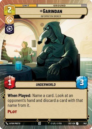 Garindan - Information Broker (Hyperspace Foil) (942) [Secrets of Power] Foil