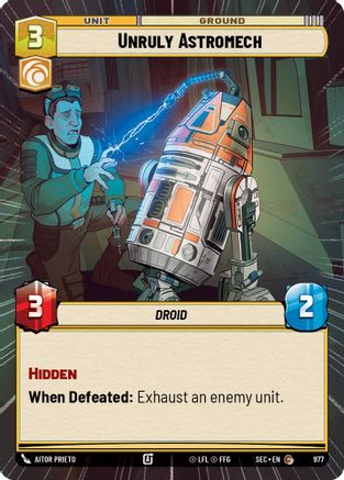Unruly Astromech (Hyperspace Foil) (977) [Secrets of Power] Foil