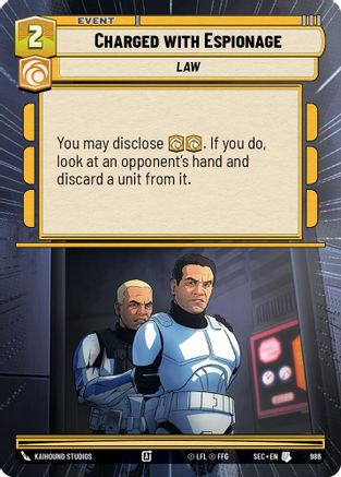 Charged with Espionage (Hyperspace Foil) (986) [Secrets of Power] Foil
