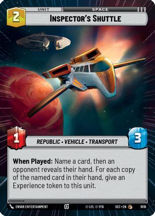 Inspector's Shuttle (Hyperspace Foil) (1016) [Secrets of Power] Foil