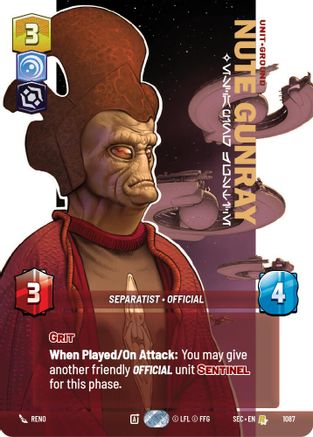 Nute Gunray - Escaping Justice (Prestige Foil) (1087) [Secrets of Power] Foil