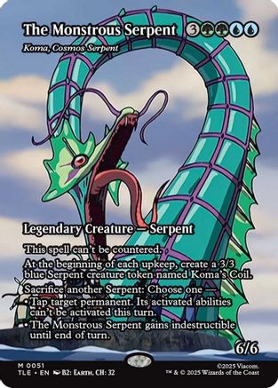 The Monstrous Serpent - Koma, Cosmos Serpent (Borderless) (TLE-051) [Avatar: The Last Airbender: Eternal-Legal] Foil