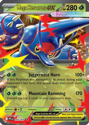 Mega Heracross ex - 004/094 4 - [ME02 Phantasmal Flames] Holofoil