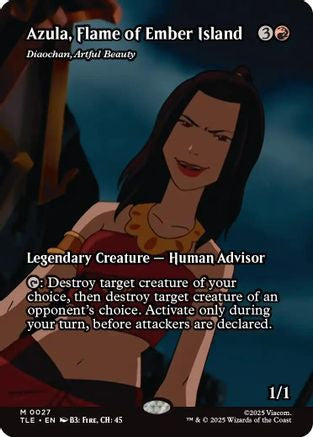Azula, Flame of Ember Island - Diaochan, Artful Beauty (Borderless) (TLE-027) [Avatar: The Last Airbender: Eternal-Legal] Foil