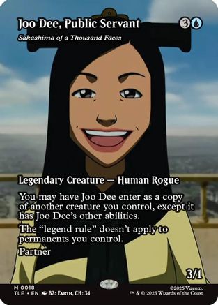 Joo Dee, Public Servant - Sakashima of a Thousand Faces (Borderless) (TLE-018) [Avatar: The Last Airbender: Eternal-Legal]