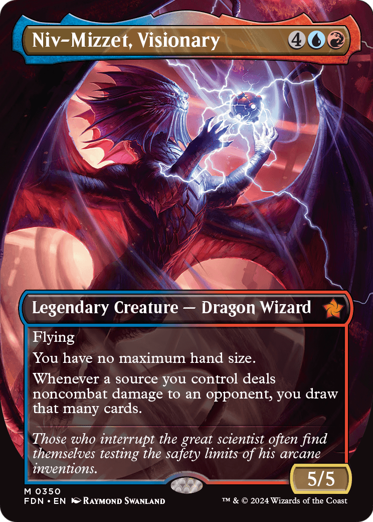 Niv-Mizzet, Visionary (Borderless) (FDN-350) [Foundations] Foil