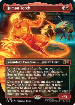 Human Torch (Borderless) (MSC-003) [Commander: Marvel Super Heroes] Foil
