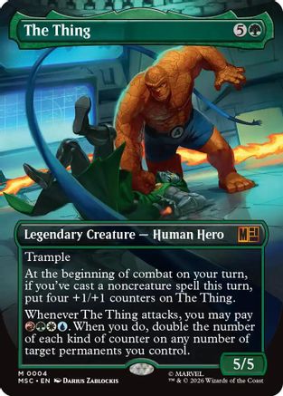The Thing (Borderless) (MSC-004) [Commander: Marvel Super Heroes] Foil