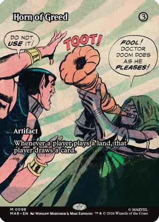 Horn of Greed (Borderless) (MAR-098) [Marvel Universe Eternal-Legal]