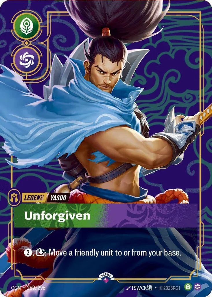 Yasuo - Unforgiven (259/298) - Riftbound Organized Play Promotional Cards Foil