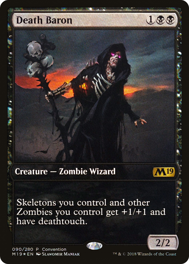 Death Baron (MEDIA-090) [Core Set 2019 Promos] Foil