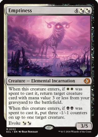 Emptiness (PPECL-222) [Promo Pack: Lorwyn Eclipsed] Foil