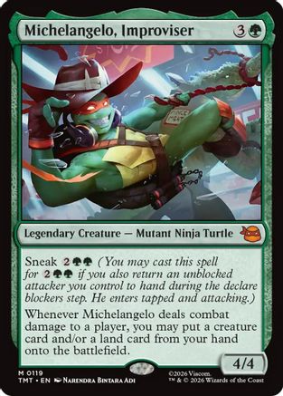 Michelangelo, Improviser (TMT-119) [Teenage Mutant Ninja Turtles] Foil