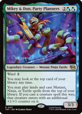 Mikey & Don, Party Planners (TMT-157) [Teenage Mutant Ninja Turtles] Foil