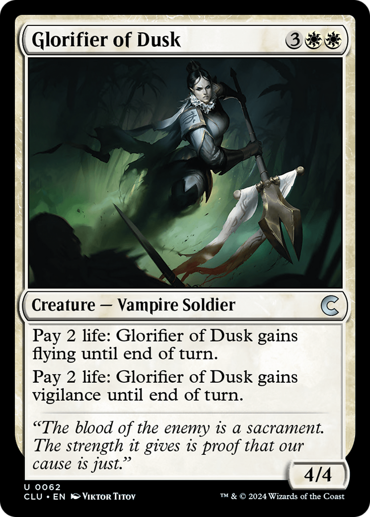 Glorifier of Dusk (CLU-062) [Ravnica: Clue Edition]