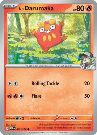 N's Darumaka 32 - [ME Ascended Heroes] Reverse Holofoil