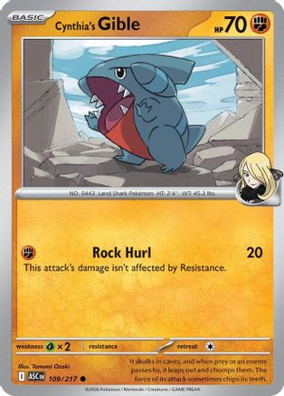Cynthia's Gible 109 - [ME Ascended Heroes] Reverse Holofoil