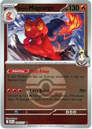 Ethan's Magcargo - 024/217 (Poke Ball) 24 - [ME Ascended Heroes] Reverse Holofoil