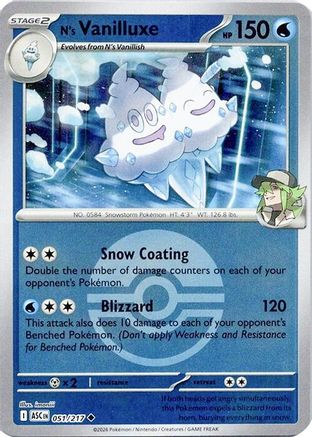 N's Vanilluxe (Poke Ball) 51 - [ME Ascended Heroes] Reverse Holofoil