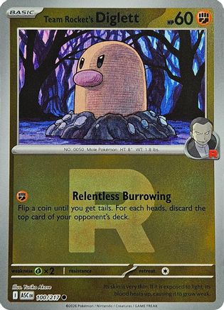 Team Rocket's Diglett (Team Rocket) 100 - [ME Ascended Heroes] Reverse Holofoil