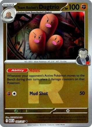 Team Rocket's Dugtrio - 101/217 (Team Rocket) 101 - [ME Ascended Heroes] Reverse Holofoil