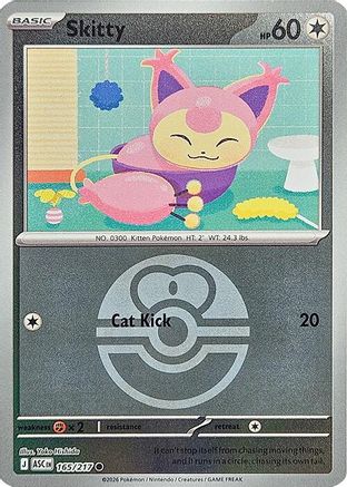 Skitty (Love Ball) 165 - [ME Ascended Heroes] Reverse Holofoil