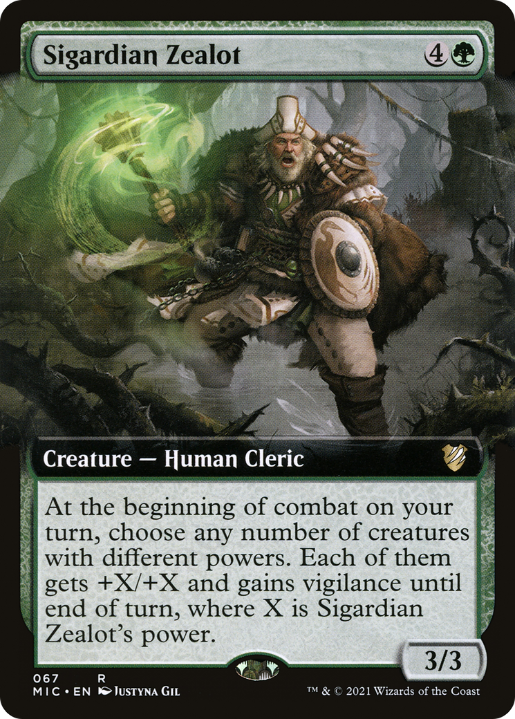 Sigardian Zealot (Extended Art) (MIC-067) [Midnight Hunt Commander]