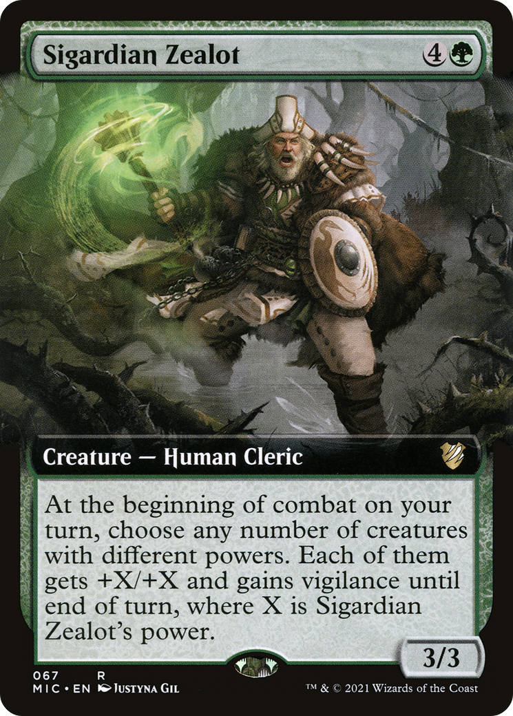 Sigardian Zealot (MIC-067) [Midnight Hunt Commander]: (Extended Art)