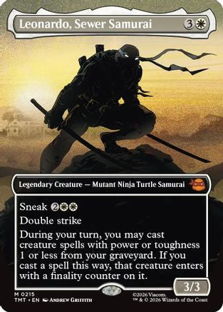 Leonardo, Sewer Samurai (Borderless) (TMT-215) [Teenage Mutant Ninja Turtles] Foil