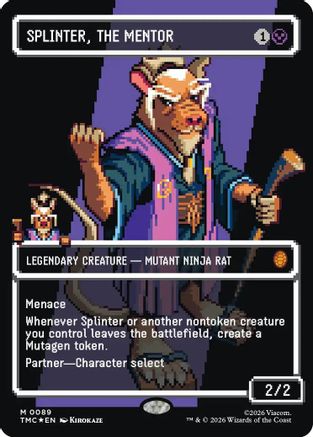 Splinter, the Mentor (0089) (Borderless) (TMC-089) [Commander: Teenage Mutant Ninja Turtles] Foil