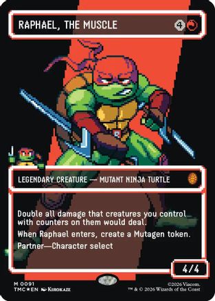 Raphael, the Muscle (0091) (Borderless) (Surge Foil) (TMC-091) [Commander: Teenage Mutant Ninja Turtles] Foil