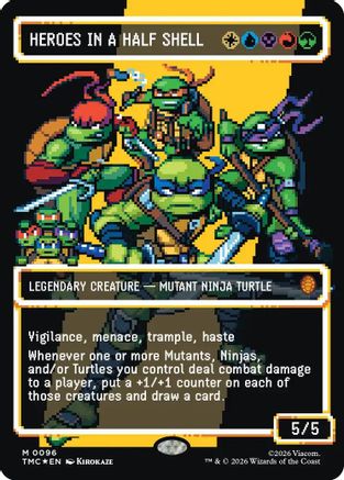 Heroes in a Half Shell (0096) (Borderless) (Surge Foil) (TMC-096) [Commander: Teenage Mutant Ninja Turtles] Foil