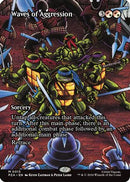 Waves of Aggression (Borderless) (PZA-013) [Teenage Mutant Ninja Turtles Eternal-Legal] Foil