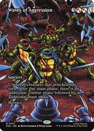 Waves of Aggression (Borderless) (PZA-013) [Teenage Mutant Ninja Turtles Eternal-Legal] Foil