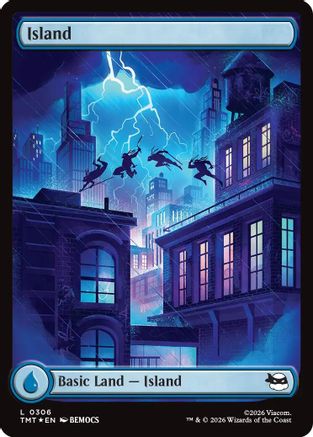 Island (0306) (Surge Foil) (TMT-306) [Teenage Mutant Ninja Turtles] Foil