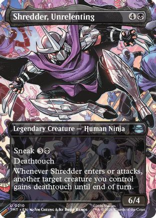Shredder, Unrelenting (Borderless) (TMT-210) [Teenage Mutant Ninja Turtles] Foil