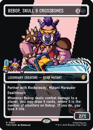 Bebop, Skull & Crossbones (Borderless) (Surge Foil) (TMC-087) [Commander: Teenage Mutant Ninja Turtles] Foil