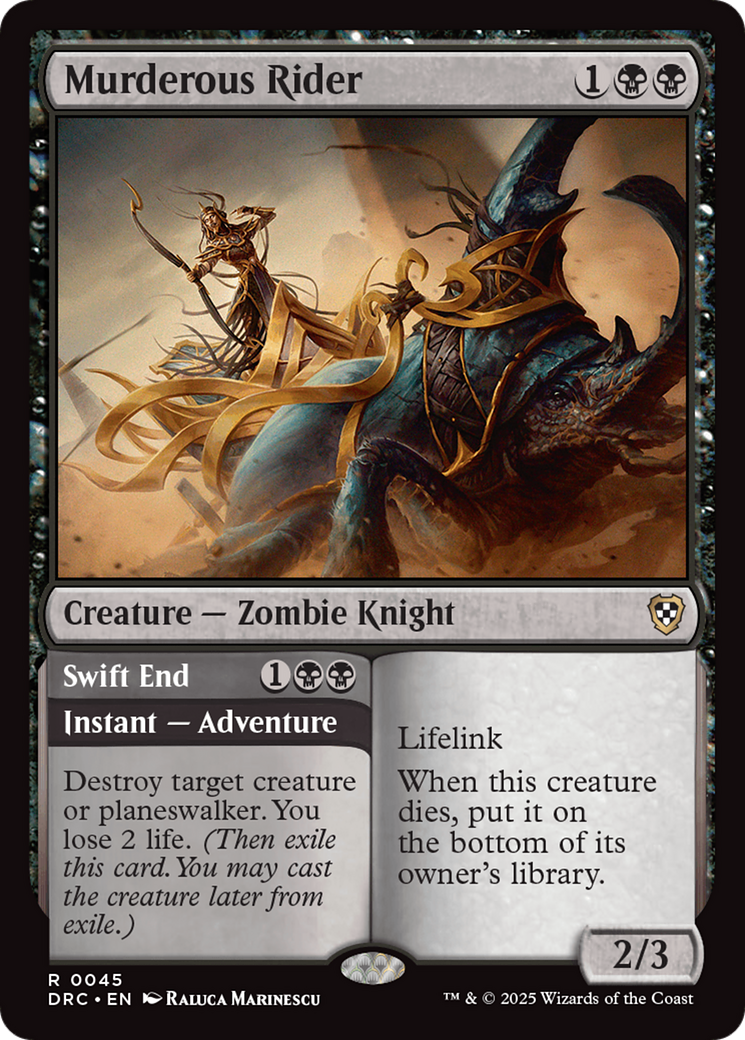 Murderous Rider // Swift End (DRC-045) [Commander: Aetherdrift]