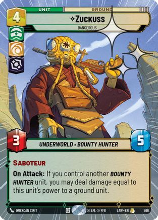Zuckuss - Dangerous (Hyperspace Foil) (566) [A Lawless Time] Foil