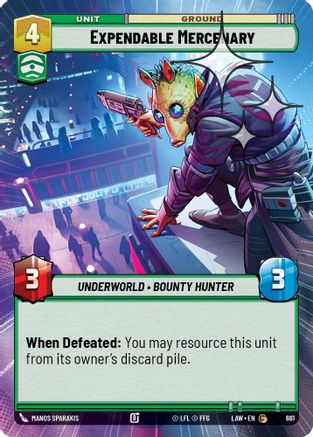 Expendable Mercenary (Hyperspace Foil) (661) [A Lawless Time] Foil