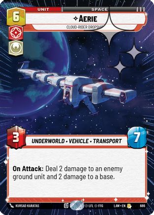 Aerie - Cloud-Rider Dropship (Hyperspace Foil) (686) [A Lawless Time] Foil